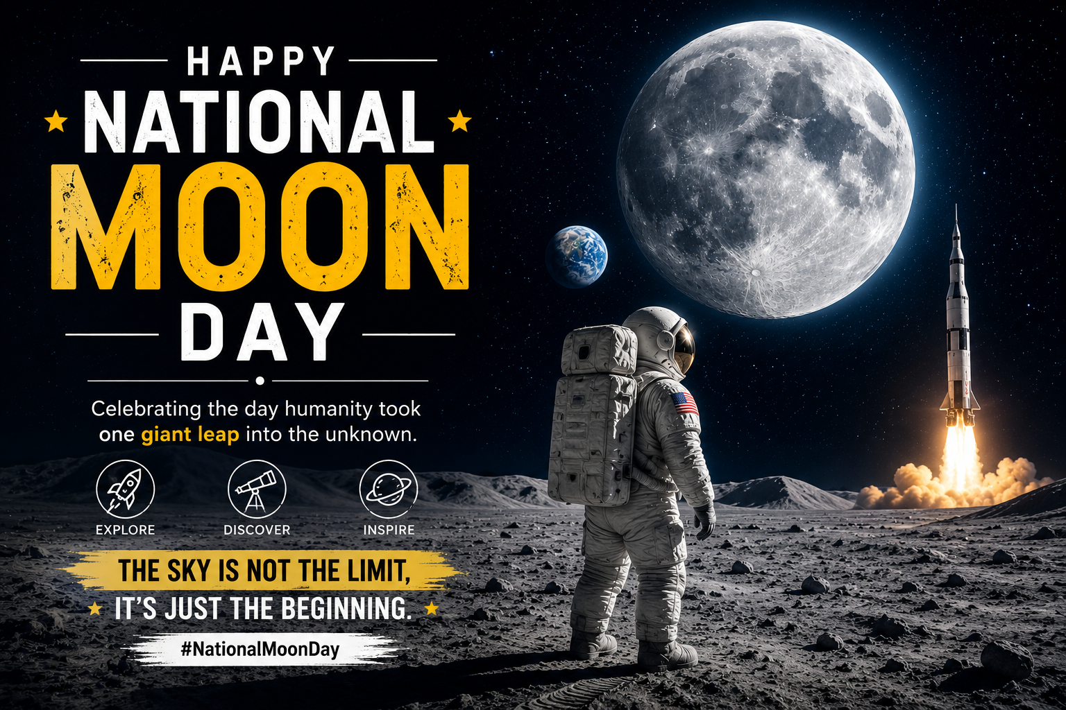 Best Wishes on USA Happy National Moon Day Photo USA Happy National Moon Day Wishes